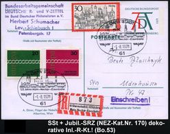 61 DARMSTADT/ 125 Jahre Main-Neckar-Eisenbahn 1971 (1.8.) SSt = Histor. Personenzug (mit Dampflok) 2x + Sonder-RZ: 61 Da - Trains