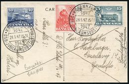 DÄNEMARK 1947 (28.6.) "100 Jahre Dänische Eisenbahn" Kompl. Satz + Passender SSt.: KÖBENHAVN O/D.S.B.-JUBILAEUMSUDSTILLI - Treinen