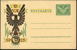 München 1925 Amtl. PP 5 Pf. "DVA" Nummeriert + Grüner Zudruck: ZEPPELIN-ECKENER-SPENDE (Logo) Rs., Ungebr., Selten!  (Mi - Treni