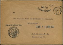BERLIN NW7/ XIII/ Werdet/ Rundfunkteilnehmer 1933 (10.4.) MWSt + Schw.-viol. 1K-HdN: REICHSVERKEHRS-MINISTERIUM / KANZLE - Treinen