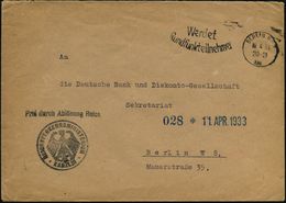 BERLIN NW7/ XIII/ Werdet/ Rundfunkteilnehmer 1933 (10.4.) MWSt + Schw.-viol. 1K-HdN: REICHSVERKEHRS-MINISTERIUM / KANZLE - Trenes