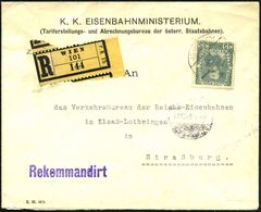 ÖSTERREICH 1914 (9.12.) Frankierter Dienst-Bf: K.K. EISENBAHNMINISTERIUM (Tariferstellung- U. Abrechnungsbureau Der öste - Treinen