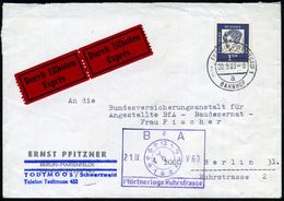 FREIBURG (BREISGAU) 1/ A/  B A H N H O F 1963 (20.9.) Aptierter 2K-Steg = Alte PLGZ Entfernt Auf EF 1 Mk. Droste-Hülshof - Treni