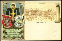 München 1900 (21.4.) PP 2 Pf. Wappen, Grau: 6. Delegirten Versammlung Des Bayer. Verkehrsbeamten-Vereins = "Kindl" Mit H - Treni