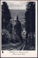 Wildbad 1939 (24.6.) S/w-Foto-Ak.: Sommerbergbahnstrecke M.Blick Nach Wildbad Als  F A H R K A R T E Mit Bergbahn-Loch-E - Trains