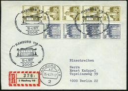 2000 HAMBURG 118/ AUSSTELLUNG POST U.NAHVERKEHR 1977 (19.4.) SSt = Histor. Tram 3x + RZ: 2 Hamburg 118/i, Klar Gest. Inl - Tram