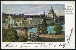 MUENCHEN/ SPORT-AUSSTELLUNG 1899 (7.9.) SSt Auf PP 5 Pf. Wappen, Grün: Allgem. Deutsche Sport-Ausstellung = Tram (auf Is - Tramways