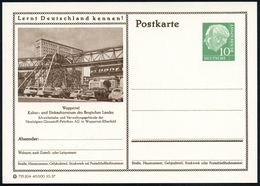 Wuppertal 1957 10 Pf. BiP Heuss I, Grün: Schwebebahn.. (u. Gebäude Vereinigte Glanzstoff AG) Ungebr. (Mi.P 24/298) - Zoo - Trains