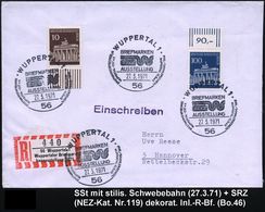 56 WUPPERTAL 1/ BRIEFMARKEN/ AUSST. 1971 (28.3.) SSt = Schwebebahn , Mehrfach + Sonder-RZ: 56 Wuppertal 1/ Wuppertaler B - Treni