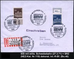 56 WUPPERTAL 1/ BRIEFMARKEN/ AUSST. 1971 (28.3.) SSt = Schwebebahn , Mehrfach + Sonder-RZ: 56 Wuppertal 1/ Wuppertaler B - Trenes