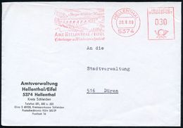 5374 HELLENTHAL/ ..Wasser/ AMT HELLENTHAL.. 1969 (20.8.) AFS = Olfe-Staudamm , Klar Gest. Kommunal-Bf. (Dü.E-26) - Zoolo - Acqua