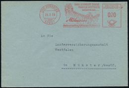 (21b) KÖRBECKE/ über/ SOEST/ ..Möhnesee/ Amtsverwaltung Körbecke 1959 (26.3.) AFS = PSt.I-Typ = Möhne-Talsperre , Klar G - Acqua