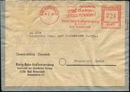 BAD KREUZNACH/ Strom Sparen,/ Erst Denken-/ Dann Schalten!/ Rhein-Nahe Kraftversorgung 1947 (18.2.) Seltener AFS-Typ "Ho - Sonstige & Ohne Zuordnung