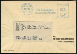 SCHWARZE PUMPE 1/ VEB KOMBINAT/ SCHWARZE PUMPE 1959 (30.9.) Blauer AFS = DDR-Dienstfarbe = Hauspostamt Gas- U. Energie-K - Sonstige & Ohne Zuordnung