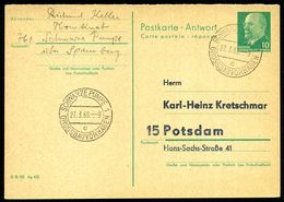 SCHWARZE PUMPE 1/ C/ GROSSBAUVORHABEN 1968 (27.3.) 2K = Hauspostamt VEB Gas- U. Energie-Kombinat , Klar Gest. Inl.-Antwo - Sonstige & Ohne Zuordnung