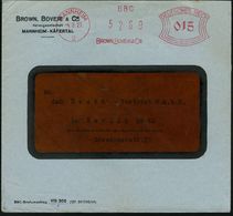 MANNHEIM/ 2/ BBC/ BROWN,BOVERI & CIE 1927 (4.8.) Seltener AFS-Typ (große Zählnr. Im Werbeklischee!) Firmen-Bf.: BROWN ,B - Electricidad