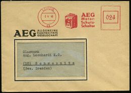 LEIPZIG/ C 1/ AEG/ Motor-/ Schutz-/ Schalter 1946 (3.4.) Aptierter AFS (NS-Adler Etc. Entfernt) = Motorschutz-Schalter , - Elektriciteit
