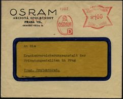 BÖHMEN & MÄHREN 1940 (18.3.) AFS: PRAG 21/PRAHA 21/OSRAM/D = Glühbirne (im Ort Teils Etw. Undeutl.) Motiv Klar Auf Firme - Electricity