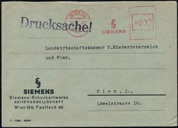 ÖSTERREICH 1947 (31.1.) Aptierter AFS "Reichsadler" = Alte Inschrift "Deutsche Reichspost" Entfernt: WIEN 126/SIEMENS (M - Elettricità
