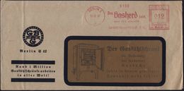 BERLIN S/ 42/ Den Gasherd Lobt,/ Wer Ihn Erprobt/ Gasbetriebsges.A-G. 1937 (13.10.) AFS A. Reklame-Bf.: Der Gaskühlschra - Gas