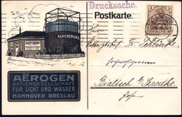 HANNOVER/ S1u 1911 (25.8.) BdMaSt Auf Color-Reklame-Kt.: AEROGENGAS/AEROGEN/AG/FÜR LICHT U.WASSER.. Aerogen-Gaswerk Auf  - Gas