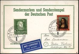 DÜSSELDORF 1/ SAT/ 25.ESPERANTOKONGRESO 1952 (4.8.) SSt 2x Auf 15. Pf.-Frankatur (Mi.148/9, + 12.-) Klar Gest., Portoric - Esperánto