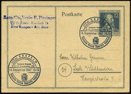 (22a) KREFELD/ Rhein.Westfälischer/ Esperanto Kongress.. 1947 (14.9.) Seltener, Blauer SSt (Wappen) Klar Auf Inl.-P 12 P - Esperánto
