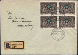 ÖSTERREICH 1954 (5.6.) 1 S. "50 Jahre Austro-Esperanto", Reine MeF: 4er-Block + RZ: Warth/Vorarlberg, Inl.-R-FDC + R-Ein - Esperanto