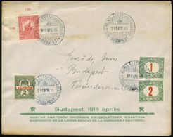 UNGARN 1918 (15.4.) Seltener, Früher SSt.: BUDAPEST/POSTA BELYEG-ESPERANTO KALLITAS = Esperanto-Ausstellung , 4 X Klar A - Esperanto