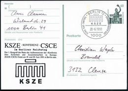 1000 BERLIN 12/ KSZE/ TAGUNG DES RATS DER AUSSENMINISTER 1991 (20.6.) SSt = Stilis. Brandenbg. Tor = Konferenz Zur Deuts - Autres & Non Classés