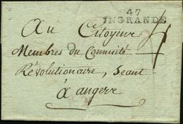 FRANKREICH 1794 Schw. Departement-2L: 47/INGRANDE Klar Auf Fernbf. An Mitglied  Im "Comité Révolutionaire..Angere" - Ros - Altri & Non Classificati