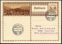 ÖSTERREICH 1931 (24.7.) Seltener SSt.: IV. INTERNATIONALER SOZIALISTENKONGRESS WIEN , Klar Gest. Orts-Karte - Rosenzucht - Autres & Non Classés