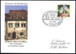 71065 SINDELFINGEN/ Melanchthon Luther Cranachd.Ä./ 450.TODESJAHR MARTIN LUTHER.. 1996 (25.10.) SSt = 3 Kopfbilder Von M - Autres & Non Classés