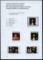 B.R.D. 1995 (Feb.) 300 Pf. "375. Geburtstag Gr.Kurfürst, Friedrich Wilhelm V. Brandenburg", 26 Verschied. Color-Entwürfe - Other & Unclassified