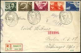 UNGARN 1941 (26.9.) "150. Geburtstag Graf Istvá;n Széchenyi", Kompl. Satz + Oval-SSt.: BUDAPEST (Kopfbild Széchenyi) + R - Altri & Non Classificati