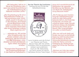 1 BERLIN 12/ Ausst./ 100.GEBURTSTAG LENINS 1970 (11.4.) SSt Auf Anti-leninistischer Propaganda-Kt. Vs./rs. (v. Heinr. Lu - Lénine