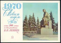 UdSSR 1969 3 Kop. Komsomolzen, Grün: "100. Geburtstag Lenins 1970" = Lenin-Denkmal , Ungebr. - Olympische Sommerspiele 1 - Lenin