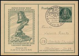 (1) BERLIN-CHARLOTTENBURG 9/ Europa-/ Zug 1951 (25.7.) Seltener SSt = Europazug (vor Europa-Karte) Klar Auf Sonder-P 10  - Sonstige & Ohne Zuordnung