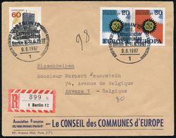 1 BERLIN 12/ VIII./ Europ./ Gemeindetag.. 1967 (9.6.) SSt 2x Auf 60 Pf. Europa-Center + BRD Europa CEPT-Satz Kompl. (Mi. - Other & Unclassified