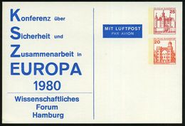 2000 Hamburg 1980 (26.2.) LPP 25 Pf. + 20 Pf. Burgen: KSZE/ Konferenz über Sicherheit U. Zzusammenarbeit In EUROPA, Unge - Other & Unclassified