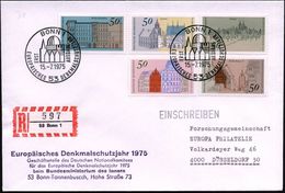 B.R.D. /  BERLIN 1975 (15.7.) Europ. Denkmalschutzjahr, Kompl. Satz + Einzelwert Berlin Kompl. + ET-SSt (BONN 1) + Viol. - Andere & Zonder Classificatie