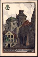 AUGSBURG/ *2f 1914 (12.7.) 1K-Brücke Auf PP 5 Pf. Hupp-Wappen, Grün: 31. Bundesfest Des Deutschen Radfaher-Bundes.. (Rot - Otros (Tierra)