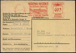 BEIERFELD (ERZGEB)/ NIRONA-WERKE/ Nier & Ehmer../ Auto-u.Fahrrad-Zubehör.. 1939 (22.5.) Dekorativer AFS = Fahrradteile-F - Altri (Terra)