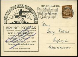 BERLIN-CHARLOTTENBURG 2/ Ar/ Radfahrer!/ Nicht Anhängen/ An Fahrzeuge! 1936 (7.11.) MWSt Klar Auf Firmen-Reklame-Kt.: Br - Altri (Terra)