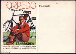 Frankfurt/ Main-Rödelheim 1929 Künstler-Color-Reklame-Ak.: TORPEDO/FAHRRÄDER..WEILWERKE AG. (Mann Sitzt Vor Fahrrad) Sig - Andere (Aarde)