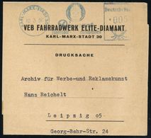 KARL-MARX-STADT 30/ Diamant/ Fahrräder-Strickmaschinen 1956 (10.3.) Blauer AFS = DDR-Dienstfarbe! (Logo: Kinderkopf Mit  - Sonstige (Land)