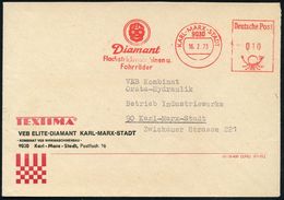 9030 KARL-MARX-STADT/ Diamant/ Flachstrickmaschinen U./ Fahrräder 1973 (16.2.) AFS = Logo: Kinderkopf (mit Diamantaugen) - Autres (Terre)