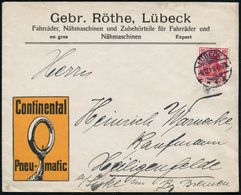 HANNOVER/ *1cc 1913 (6.12.) 1K-Gitter Auf Zweifarbigem Reklame-Bf.: Continental Pneu-matic ,CARL HENTSCHEL.. Fahrräder-M - Andere (Aarde)