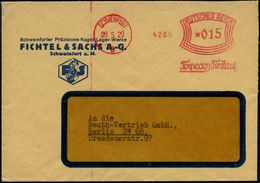 SCHWEINFURT/ 2/ Torpedo-Freilauf 1929 (28.5.) AFS Auf Dekorat. Firmen-Bf.: Fichtel & Sachs AG Mit Logo (Fa. Für Fahrrad- - Sonstige (Land)