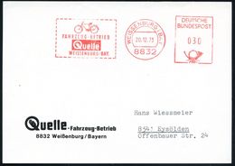 (13a) WEISSENBURG (BAY)/ FAHRZEUG-BETRIEB/ Quelle 1973 (20.12.) Dekorativer AFS = Herren-Fahrrad Auf Firmen-Kt.: Quelkle - Altri (Terra)